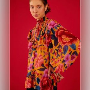 Farm Rio Yellow Floral Dream Blouse